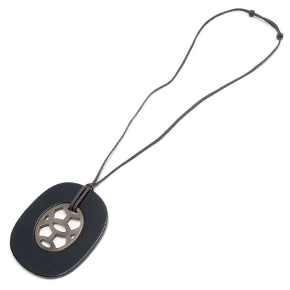 Hermes GM Buffalo Necklace Black Gray — view 2