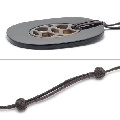 Hermes GM Buffalo Necklace Black Gray — view 7