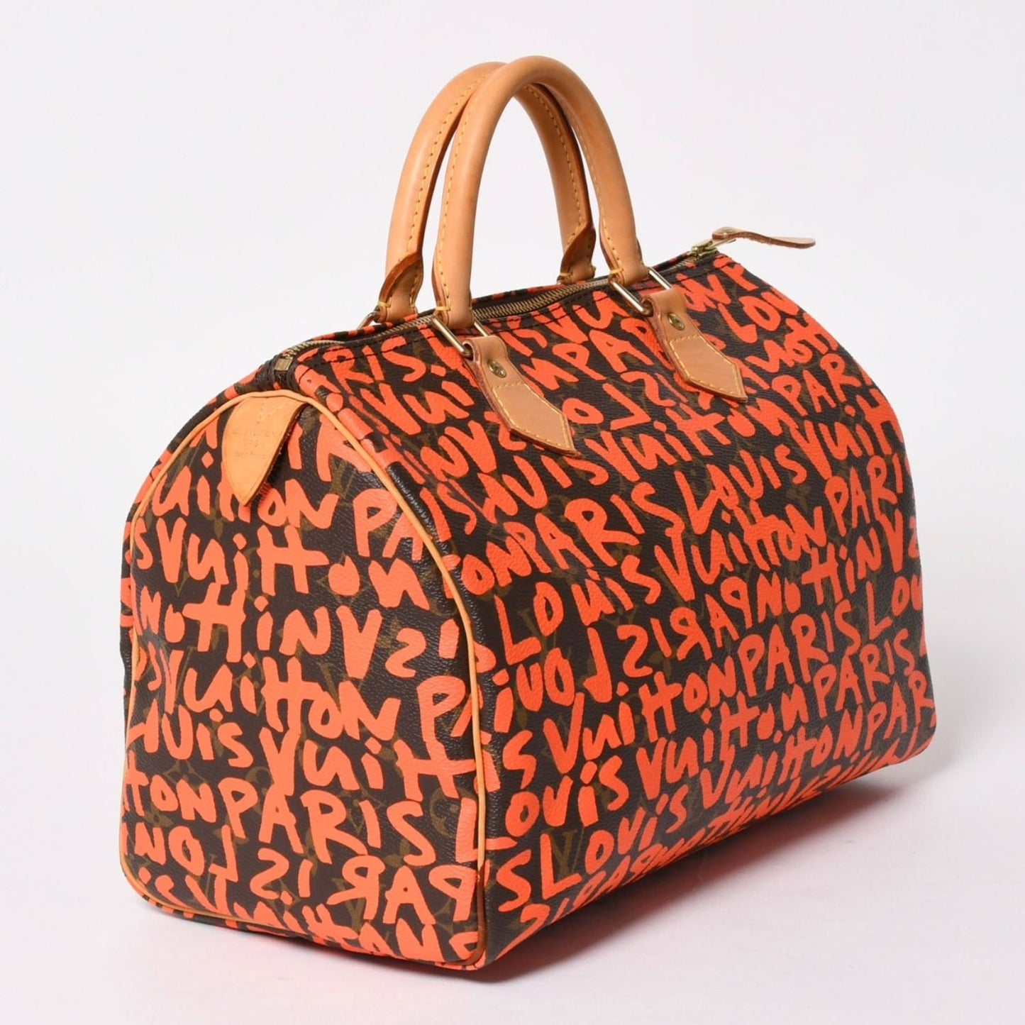 Louis Vuitton Monogram Speedy 30 Orange Handbag Graffiti Canvas — view 3
