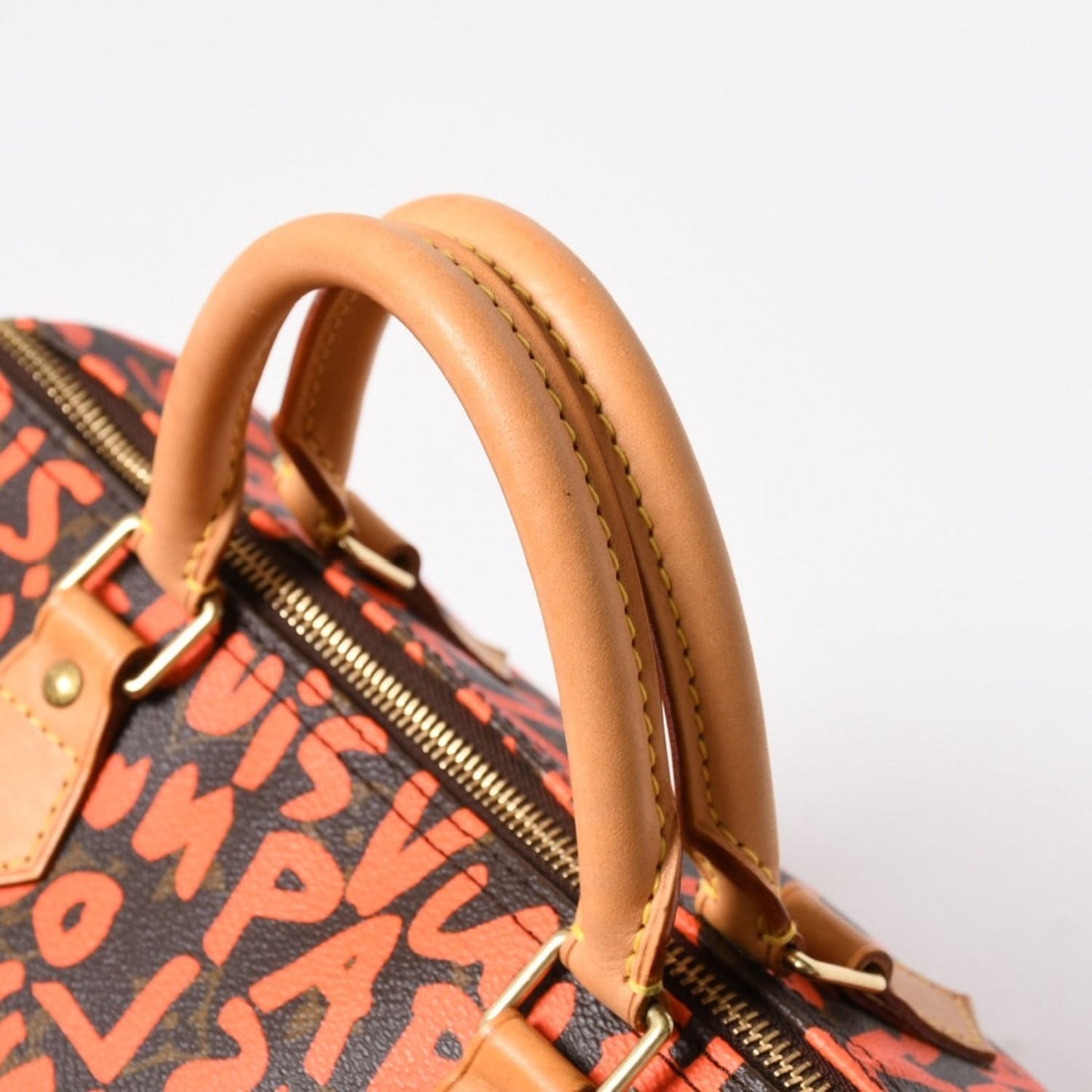 Louis Vuitton Monogram Speedy 30 Orange Handbag Graffiti Canvas — view 6
