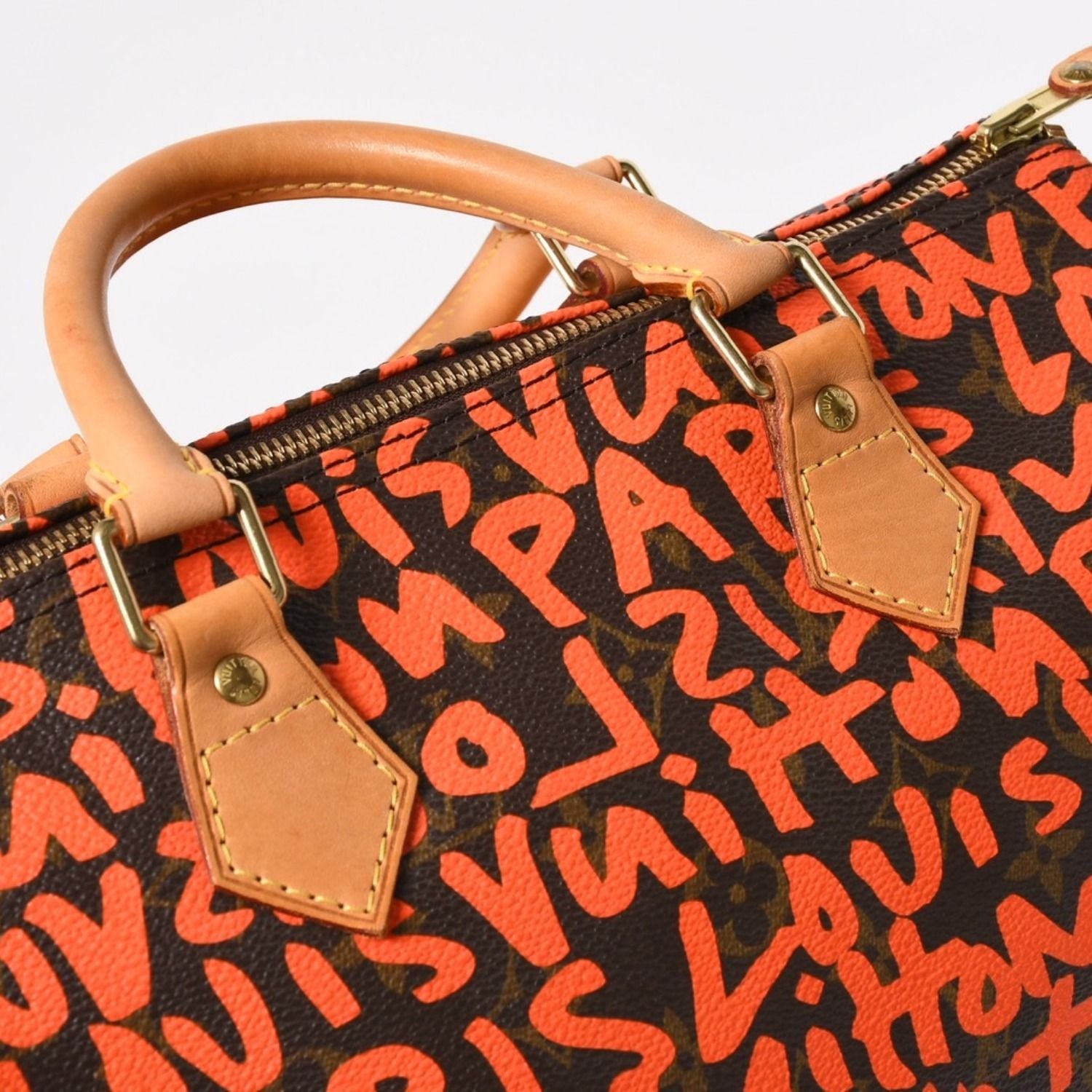 Louis Vuitton Monogram Speedy 30 Orange Handbag Graffiti Canvas — view 8