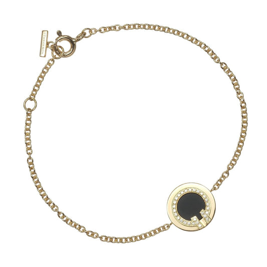 Tiffany & Co T Two Circle Gold Onyx Diamond Bracelet