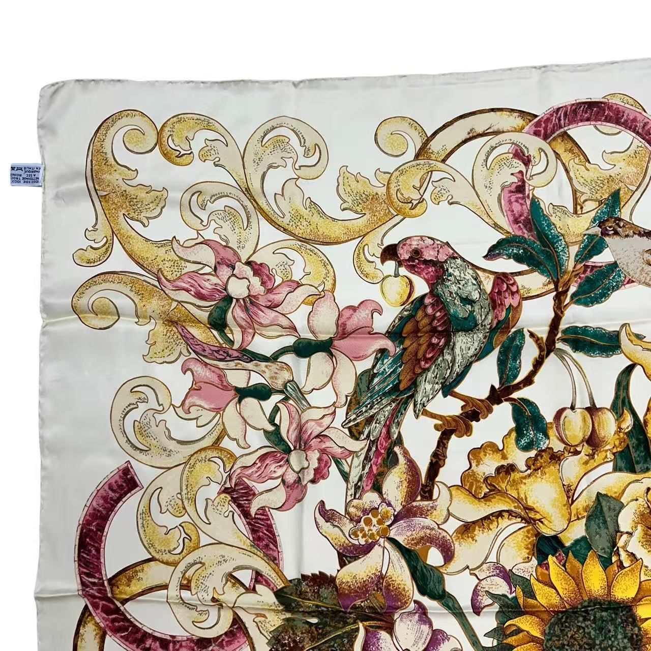 Chanel Scarf Sunflower Pattern Silk Multicolor — view 2