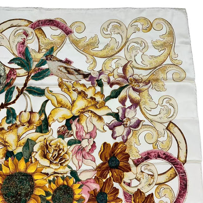 Chanel Scarf Sunflower Pattern Silk Multicolor — view 3