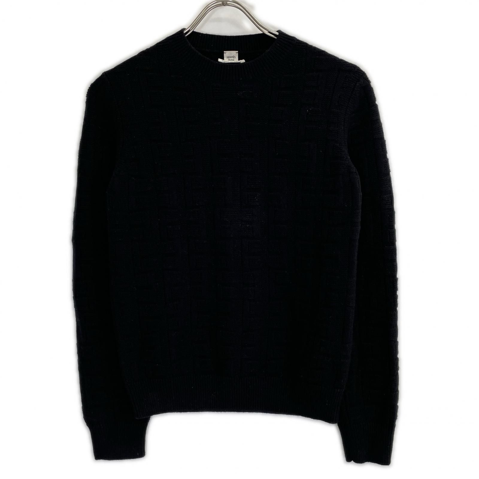 Hermes Black Wool Loungewear Voyage Knit 34 Sweater