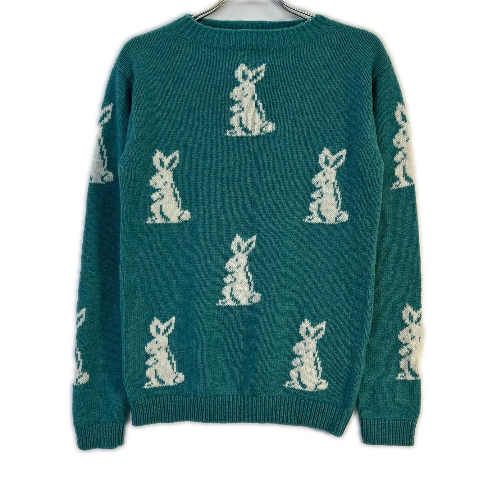 Prada Blue Rabbit Pattern Wool Sweater 46