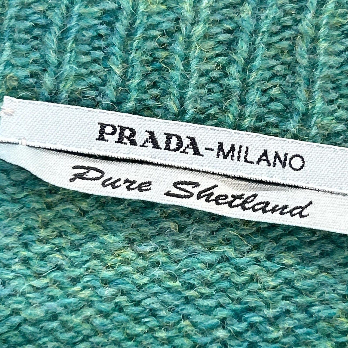Prada Blue Rabbit Pattern Wool Sweater 46 — view 3