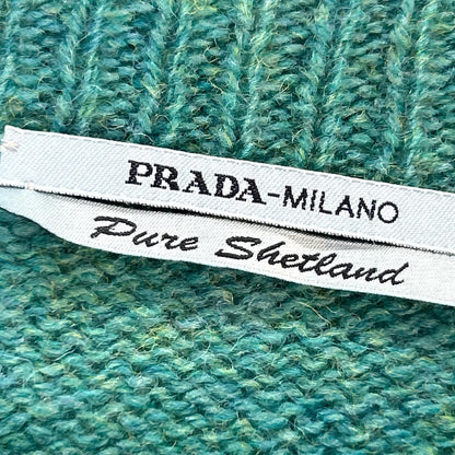 Prada Blue Rabbit Pattern Wool Sweater 46 — view 3
