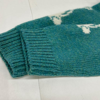 Prada Blue Rabbit Pattern Wool Sweater 46 — view 7