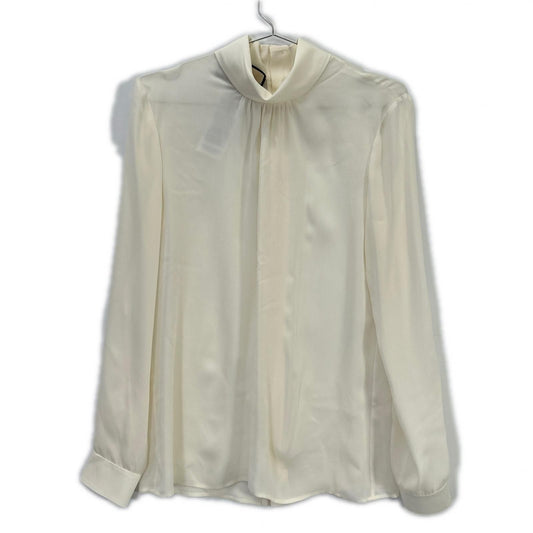 Gucci Ivory Silk 100% Long Sleeve Blouse 38