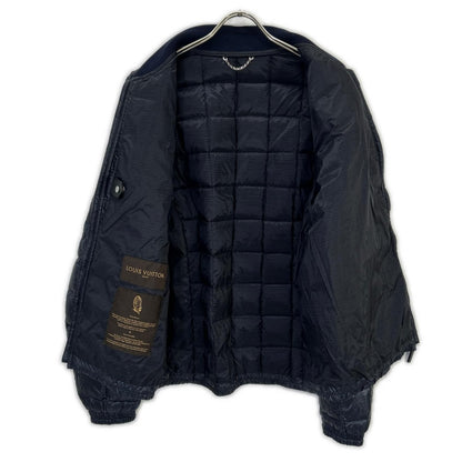 Louis Vuitton Navy Quilted Zip Up Logo Patch Down Jacket 48 — view 3