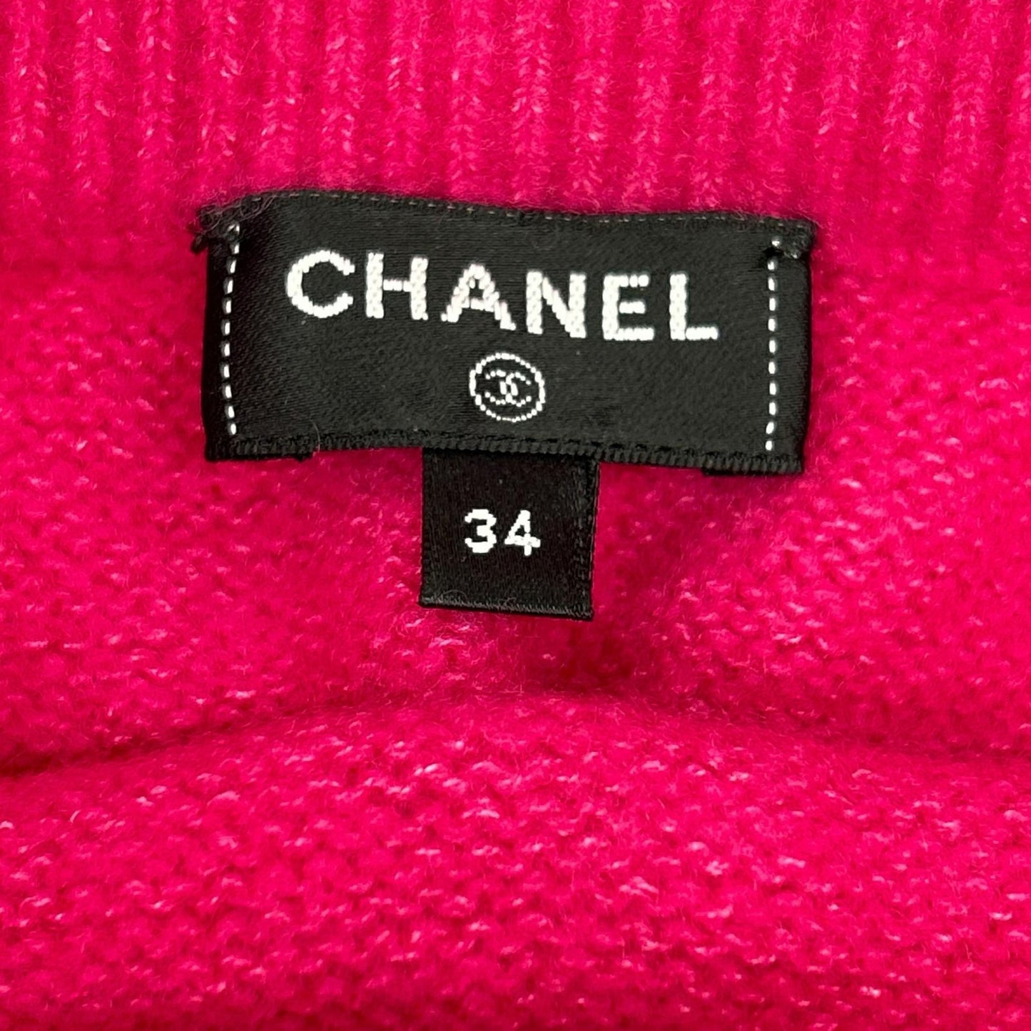 Chanel Wool Oak Silk Logo CC Button Knit Skirt 34 — view 3