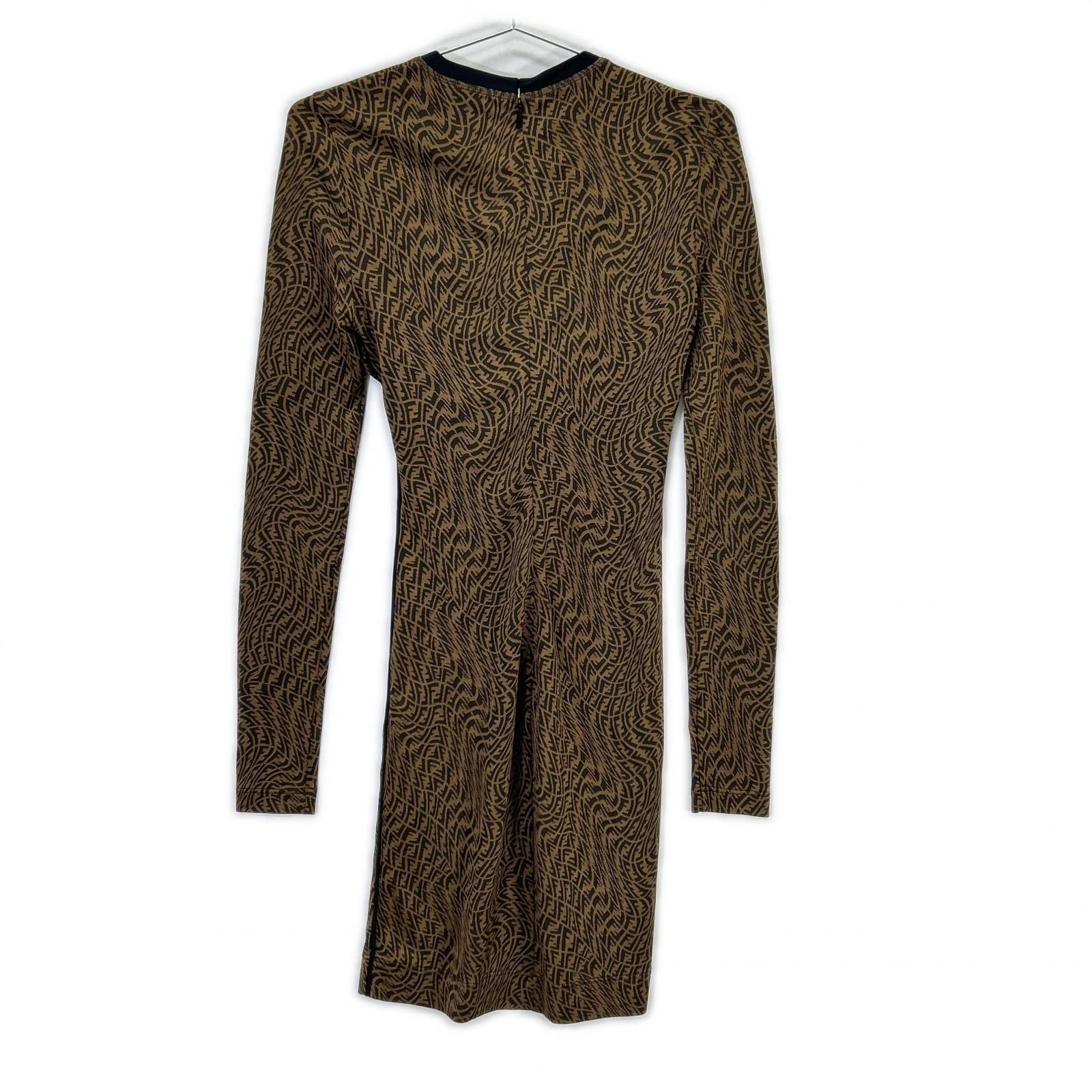 Fendi Brown Zucca Pattern Dress 36 — view 2