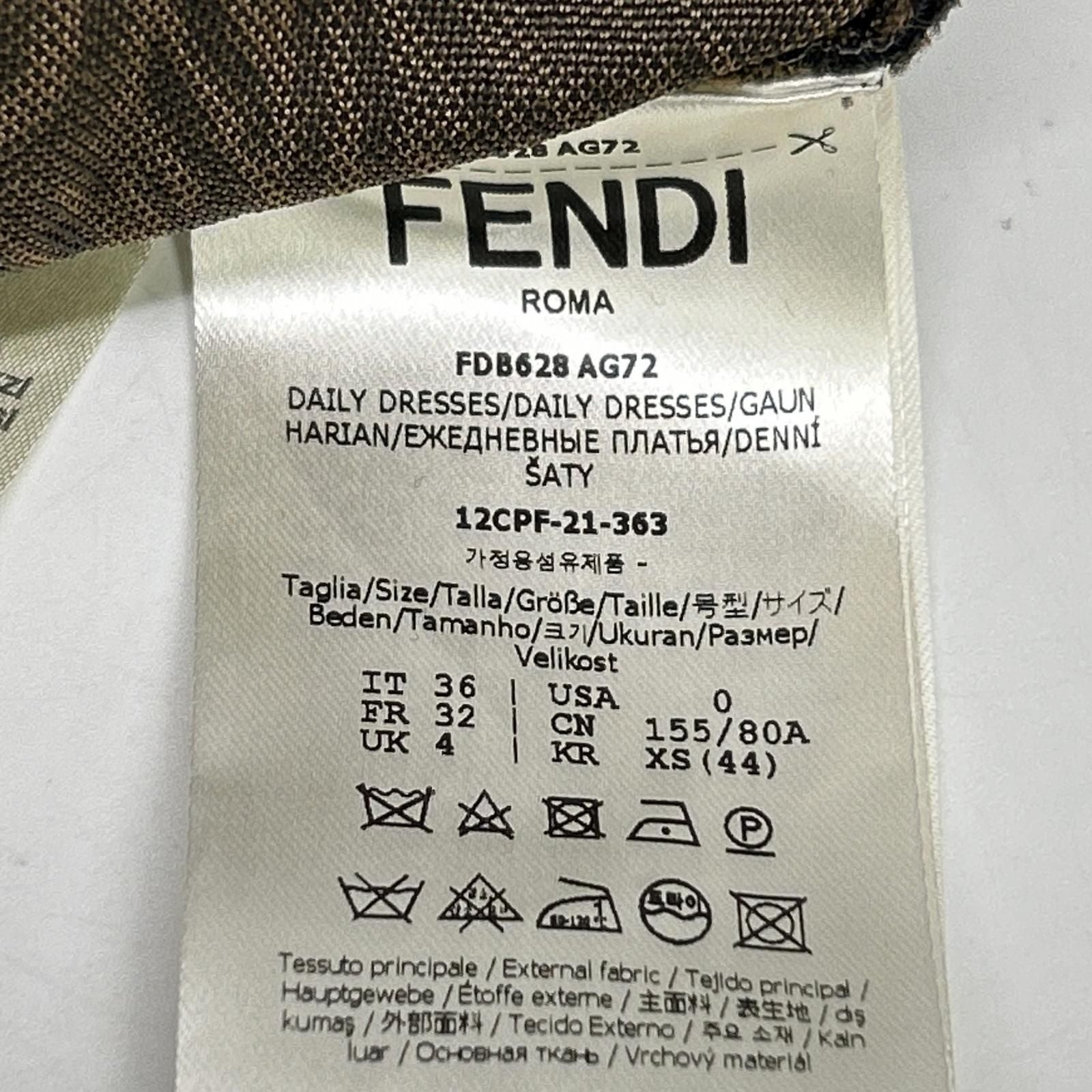 Fendi Brown Zucca Pattern Dress 36 — view 4