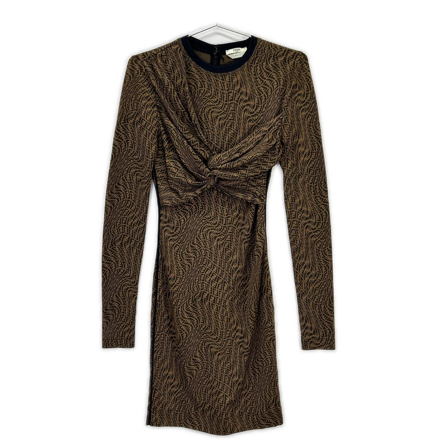 Fendi Brown Zucca Pattern Dress 36