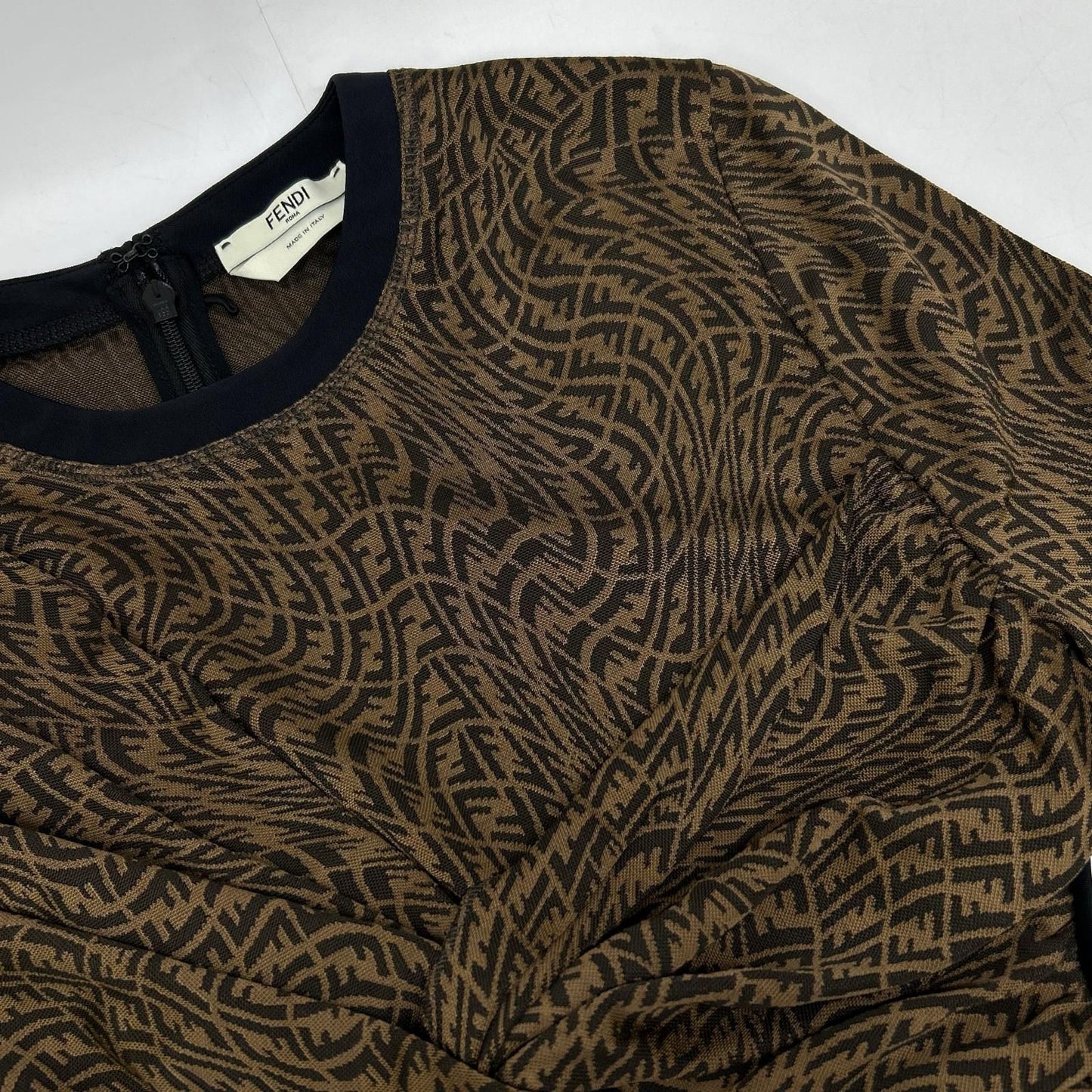 Fendi Brown Zucca Pattern Dress 36 — view 7