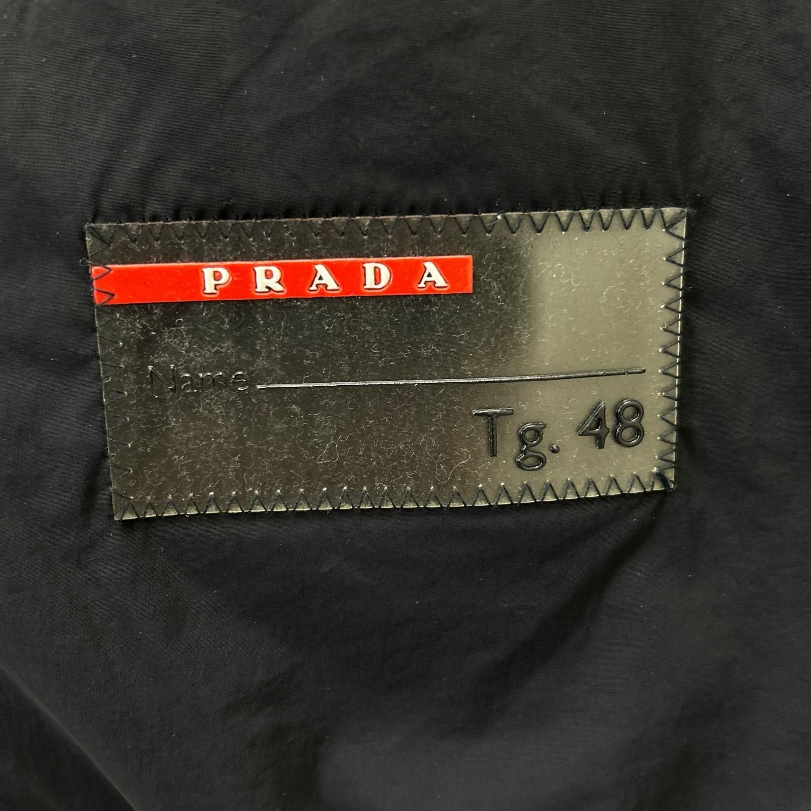 Prada Sports Black Nylon Wool Elbow Patch Knit Contrast Hooded Jacket 48 — view 5