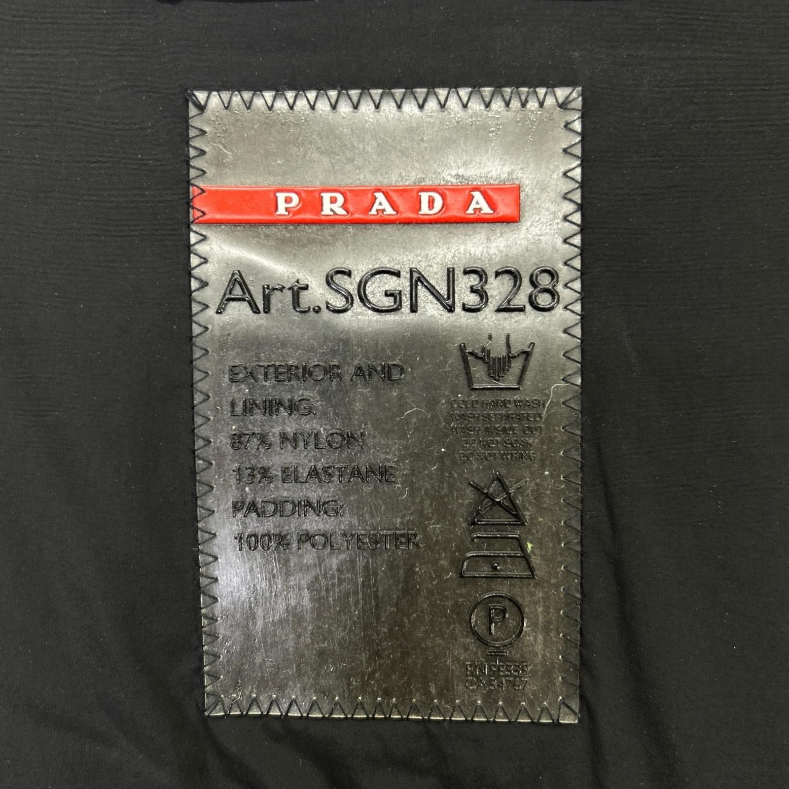 Prada Sports Black Nylon Wool Elbow Patch Knit Contrast Hooded Jacket 48 — view 4