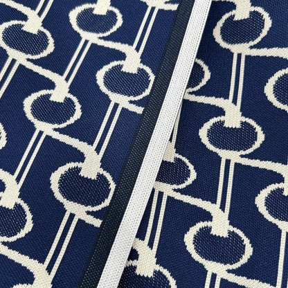Prada Blue White Knit Jacquard Total Pattern Wrap Skirt 40 — view 7