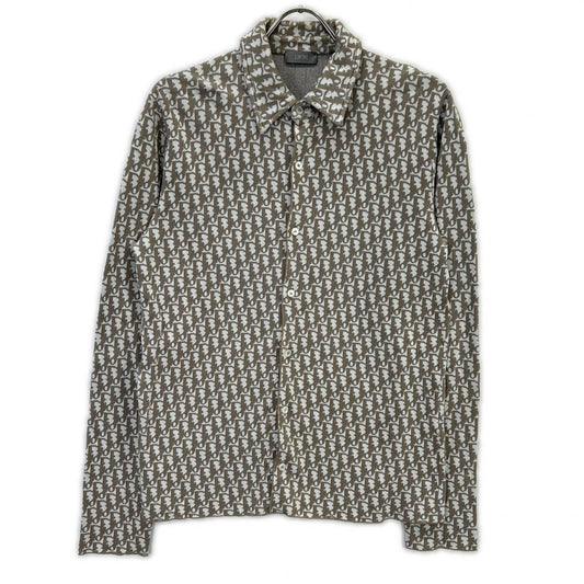 Dior 20 Brown Oblique Cotton Total Pattern Shirt