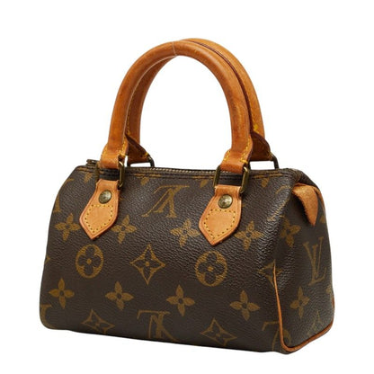 Louis Vuitton Monogram Mini Speedy 2-Way Shoulder Bag Brown Leather — view 2