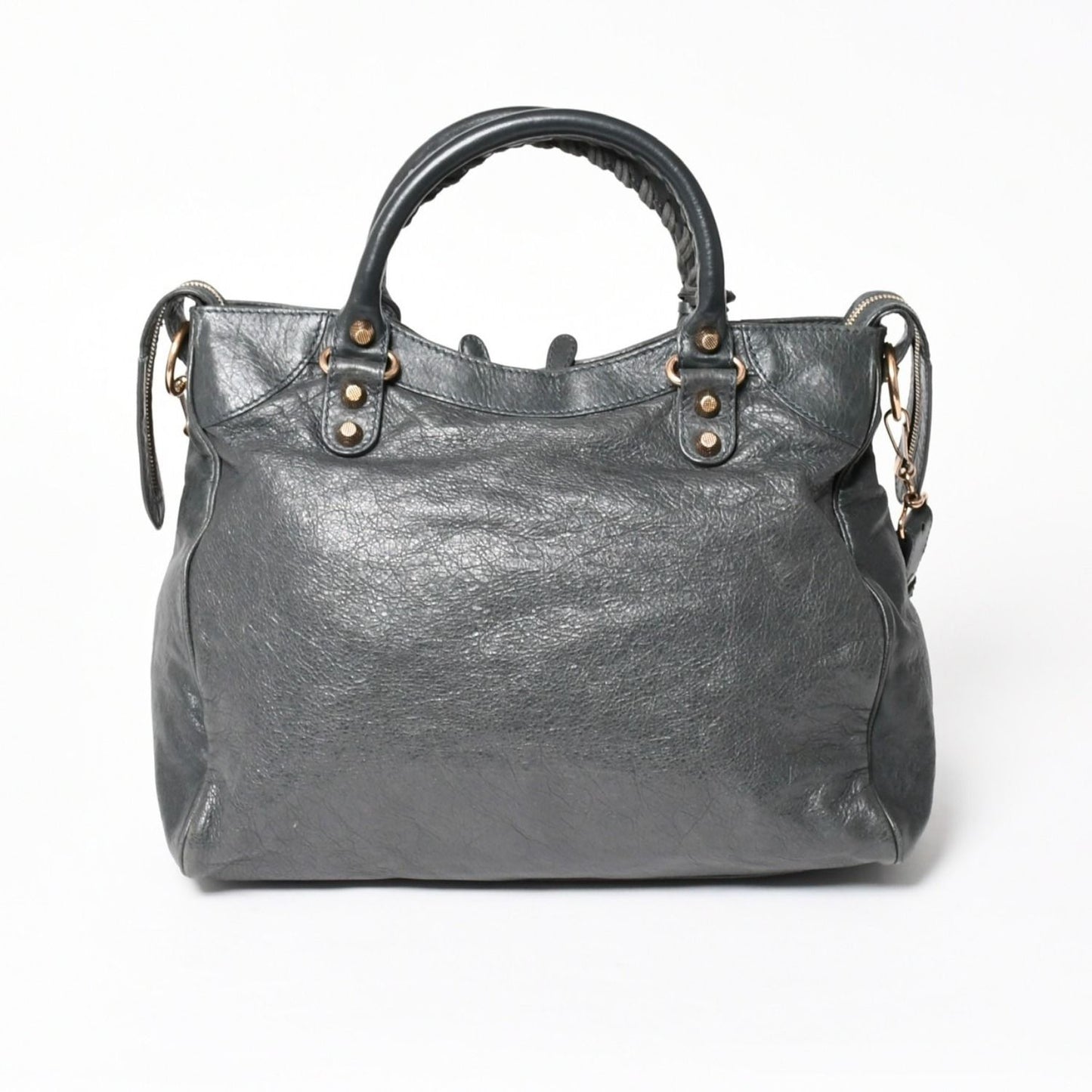 Balenciaga the Velo Shoulder Handbag 2-Way Leather Champagne Gold Gray — view 2