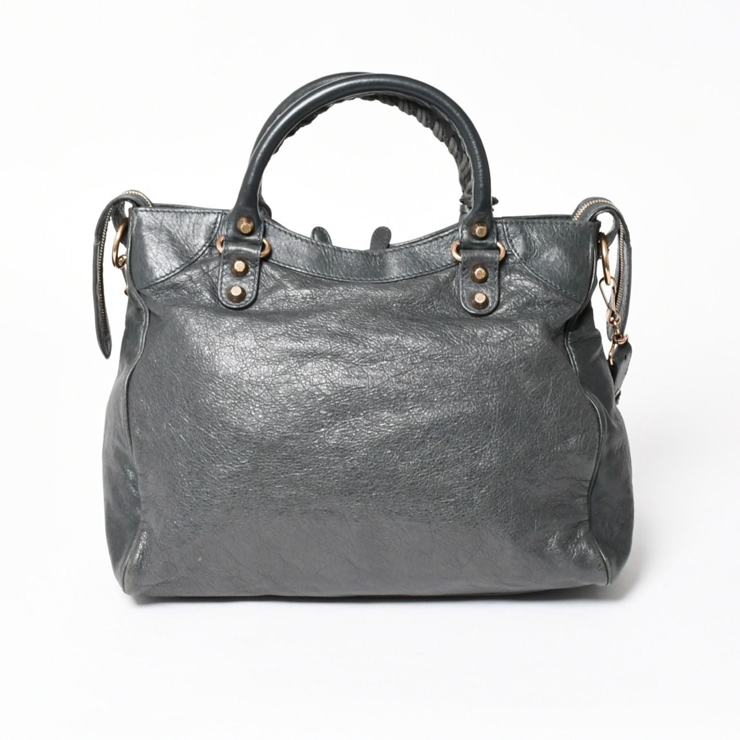 Balenciaga the Velo Shoulder Handbag 2-Way Leather Champagne Gold Gray — view 2