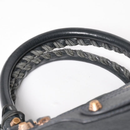 Balenciaga the Velo Shoulder Handbag 2-Way Leather Champagne Gold Gray — view 6