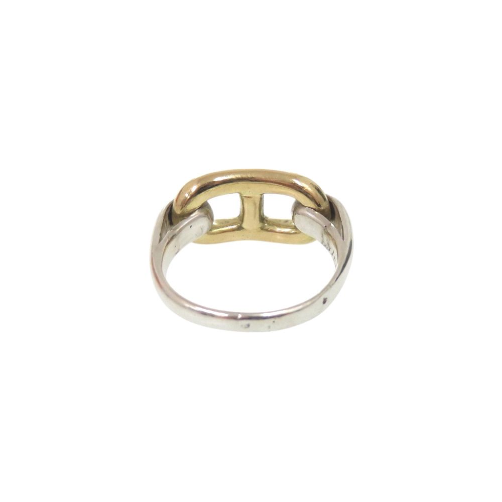 Hermes Chaine D'Ancre 925 Sterling Silver 750 Gold Vintage Cursiv Ring — view 2