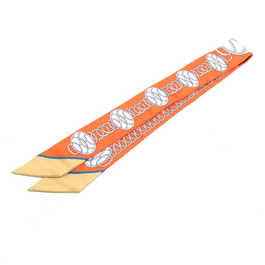 Hermes Scarf Twilly Scarves Orange — view 3