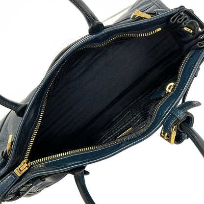 Prada Shoulder Bag Boni Dark Navy Leather — view 7
