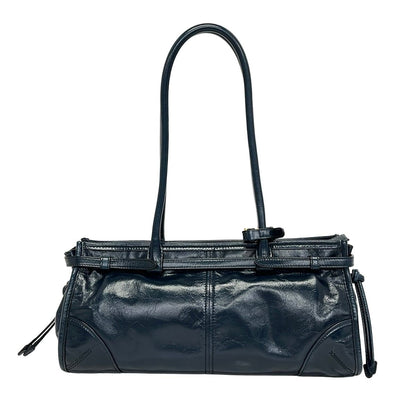 Prada Shoulder Bag Boni Dark Navy Leather — view 3