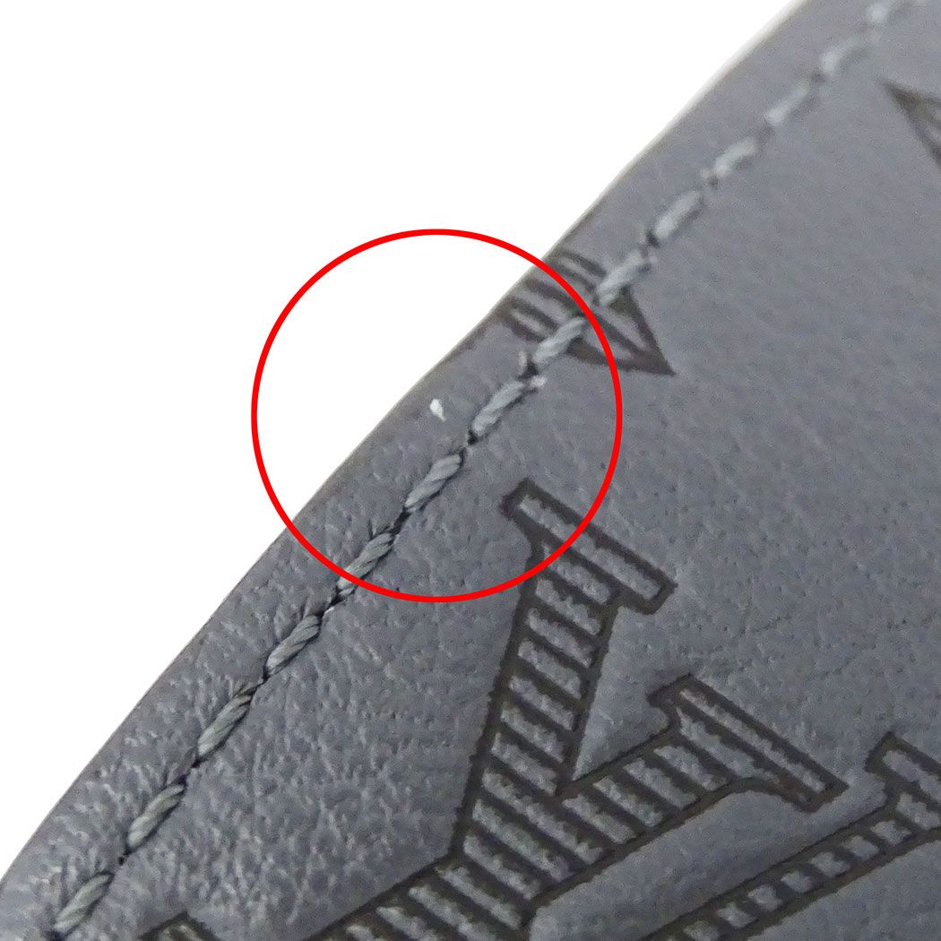Louis Vuitton Key Holder Monogram Shadow Leather Key Dragonne Gray Key Charm — view 6