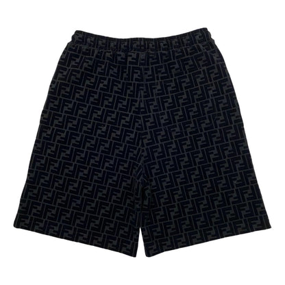 Fendi Shorts FF Motif 46 Cotton Velour Logo Black — view 2