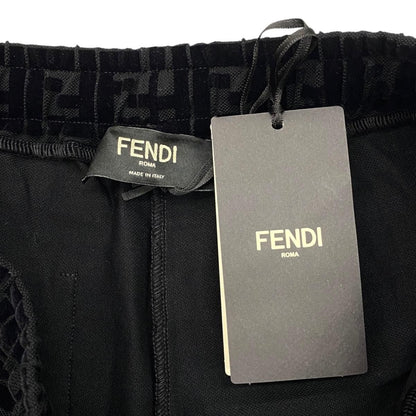 Fendi Shorts FF Motif 46 Cotton Velour Logo Black — view 7
