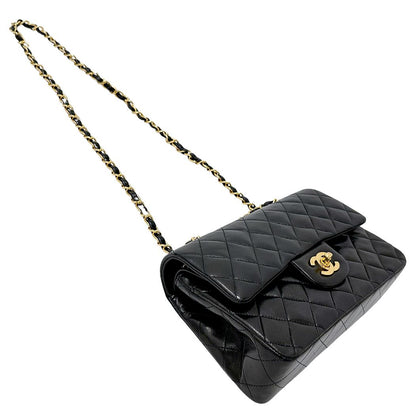 Chanel Quilted 25 Shoulder Bag Lambskin Black Gold Double Flap Chain — view 4