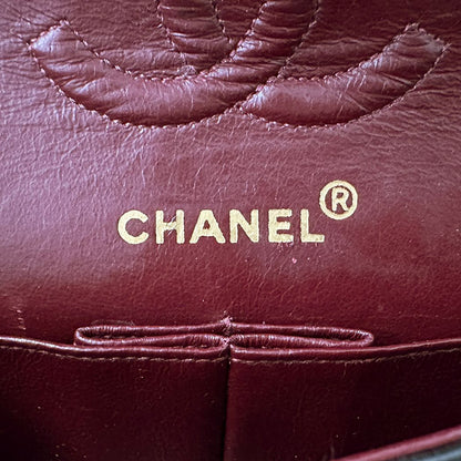 Chanel Quilted 25 Shoulder Bag Lambskin Black Gold Double Flap Chain — view 6