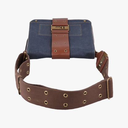 Dior Street Chic Brown Blue Canvas Leather Shoulder — view 8
