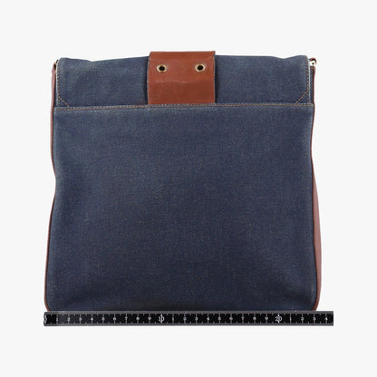 Dior Street Chic Brown Blue Canvas Leather Shoulder — view 2