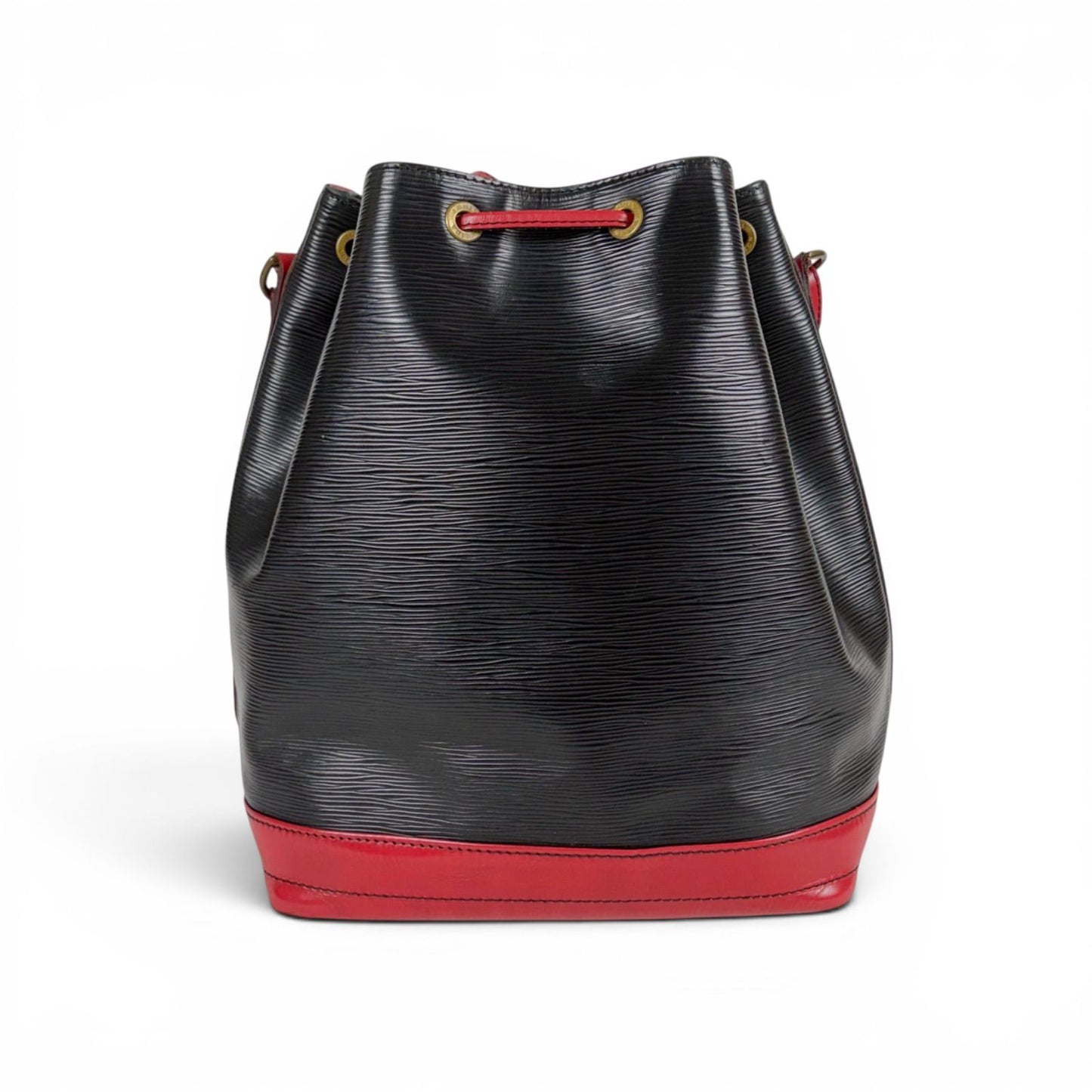 Louis Vuitton Noe Epi Leather Shoulder Bag Drawstring Black Red Noir — view 5