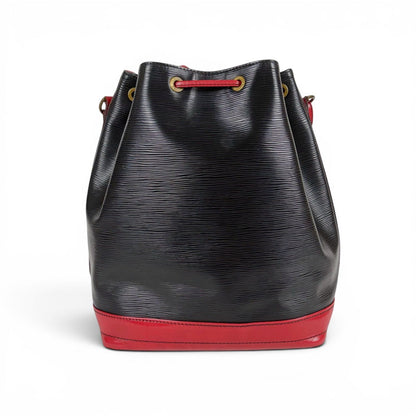 Louis Vuitton Noe Epi Leather Shoulder Bag Drawstring Black Red Noir — view 5