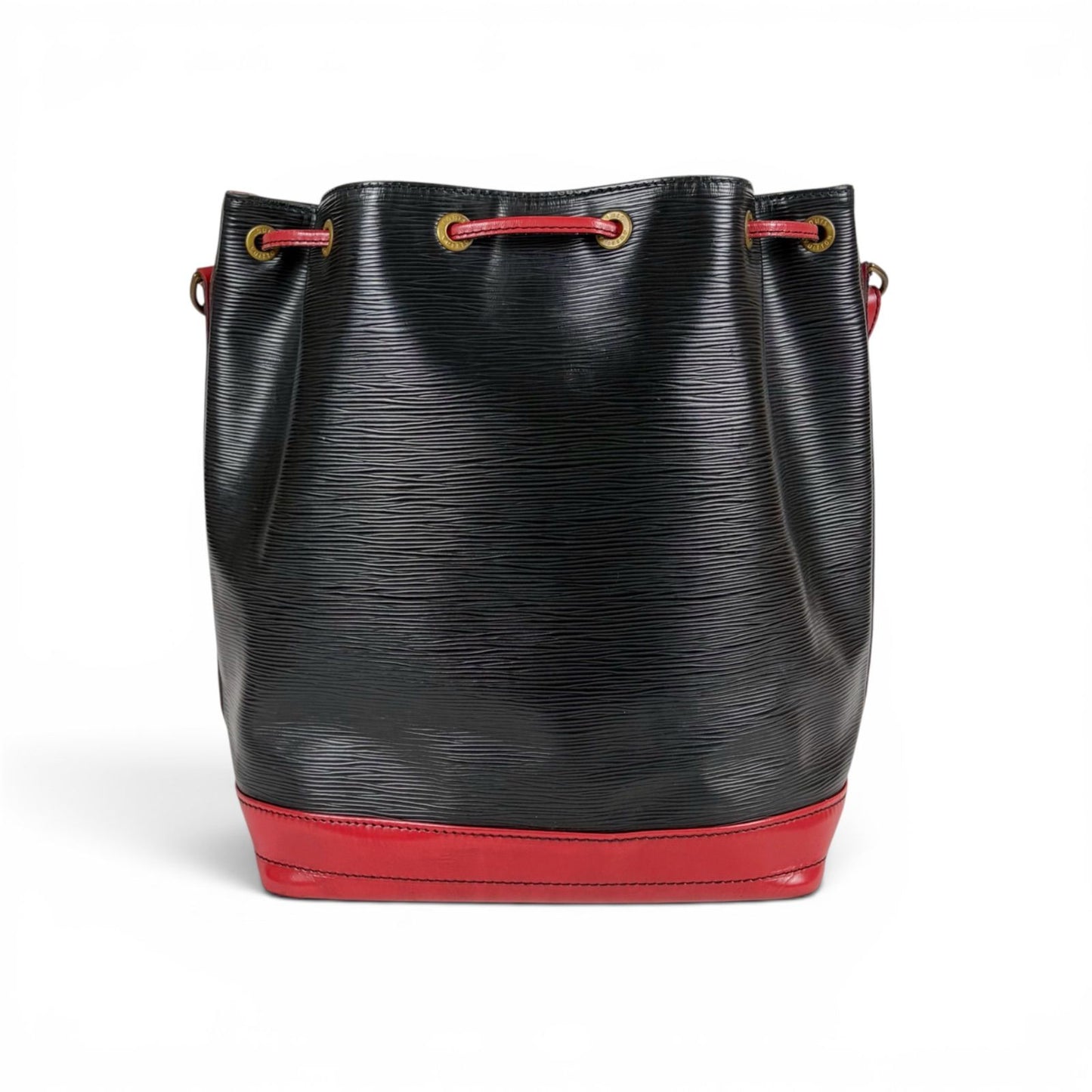 Louis Vuitton Noe Epi Leather Shoulder Bag Drawstring Black Red Noir — view 7