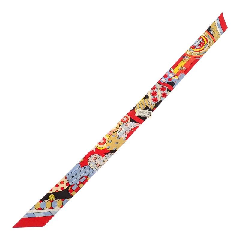Hermes Twilly les Murmures de la Foret 08 Scarf Silk Red — view 4