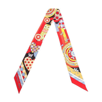Hermes Twilly les Murmures de la Foret 08 Scarf Silk Red — view 2
