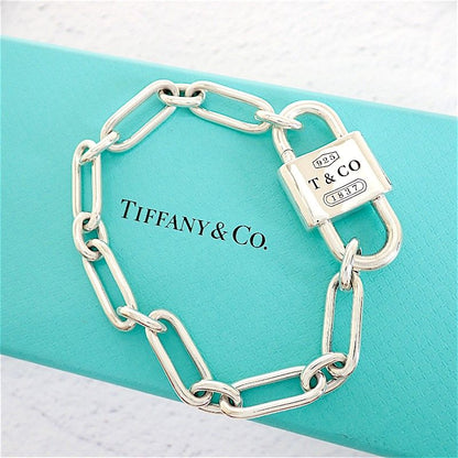 Tiffany & Co Large Double Lock XXL Bracelet Included 925 Sterling Silver