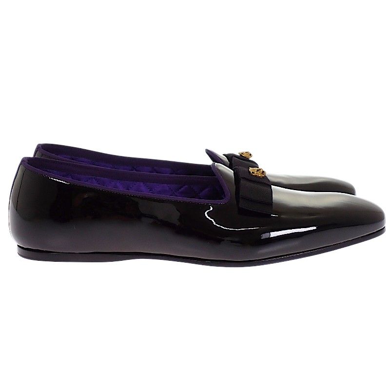 Gucci Ribbon Patent Loafers Black 8 — view 5