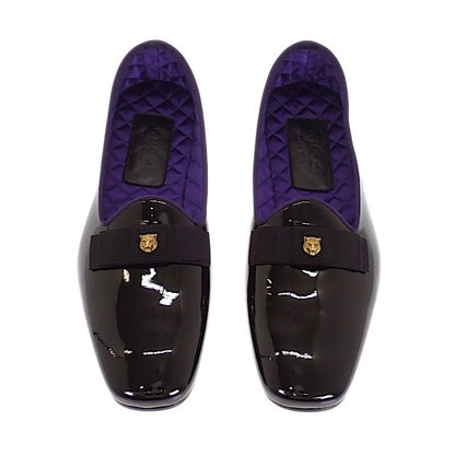 Gucci Ribbon Patent Loafers Black 8 — view 2