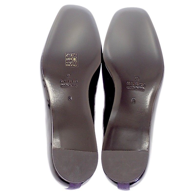 Gucci Ribbon Patent Loafers Black 8 — view 8