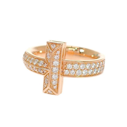 Tiffany & Co T One Actual Ring 18K Gold Rose Diamond — view 2