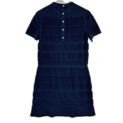 Chanel Navy Pile CC Logo Button Tosuri Bu Dress — view 2
